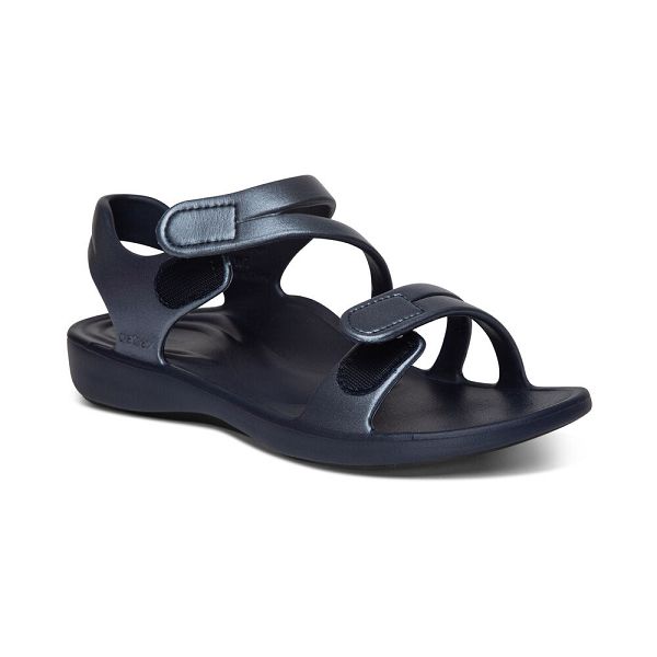 Aetrex Women's Jillian Sport Water-Friendly Sandals - Navy | USA EKGJJQL